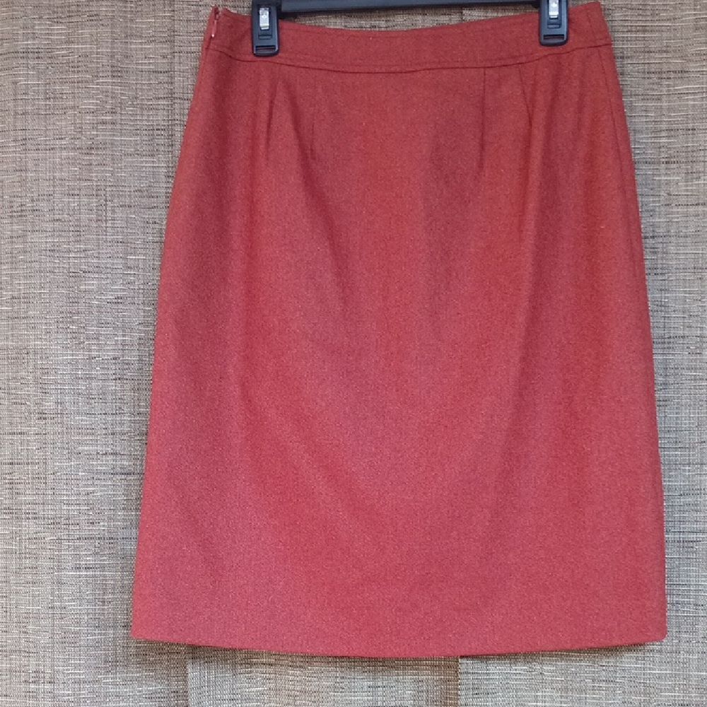 LOFT Terracotta Wool  Pencil Skirt